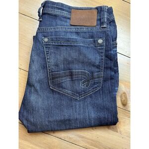 Mavi Matt Jeans Mens 34x30 Dark Wash Blue Relaxed Straight Leg Stretch Denim